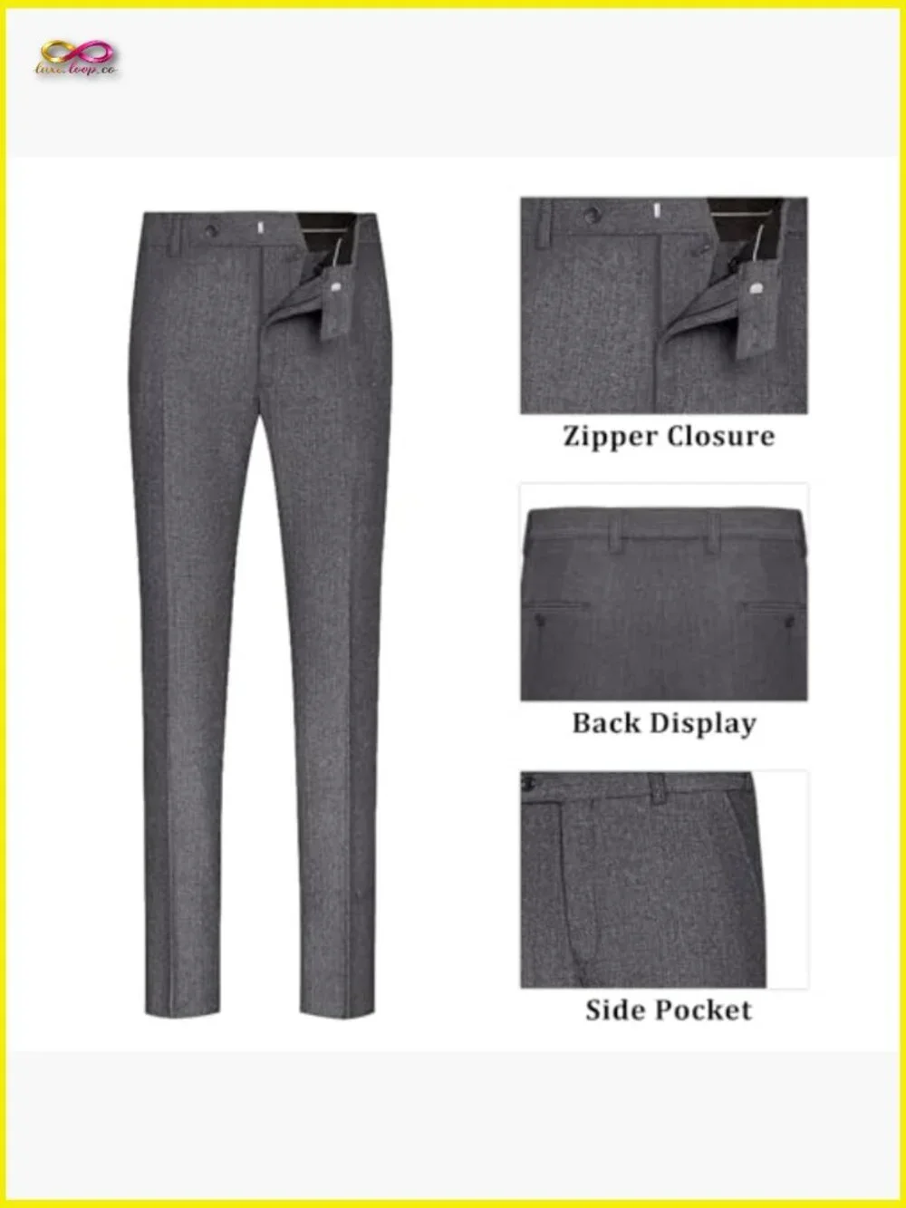 Herringbone Tweed Suit Double Breasted Retro Classic Business Wedding Groom